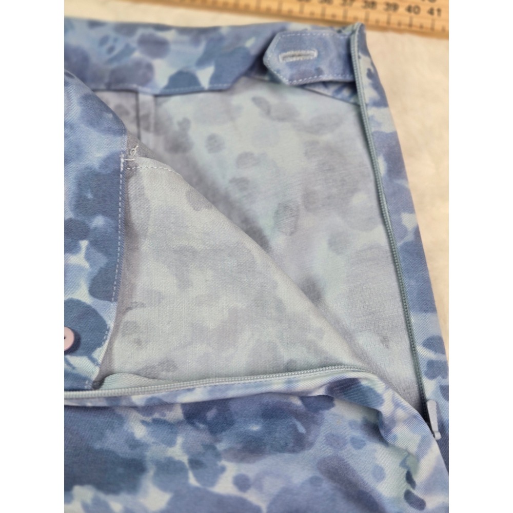 J.Jill Blue Watercolor Floral Straight Leg Stretch Pants Size 6 Side Zip - Picture 7 of 7